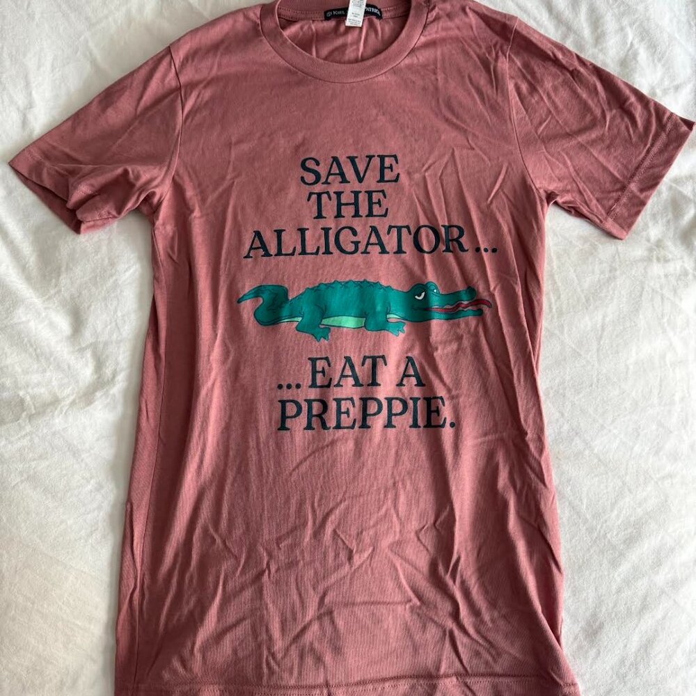 Kiel James Patrick Alligator Preppie T-Shirt Nantucket Red XS